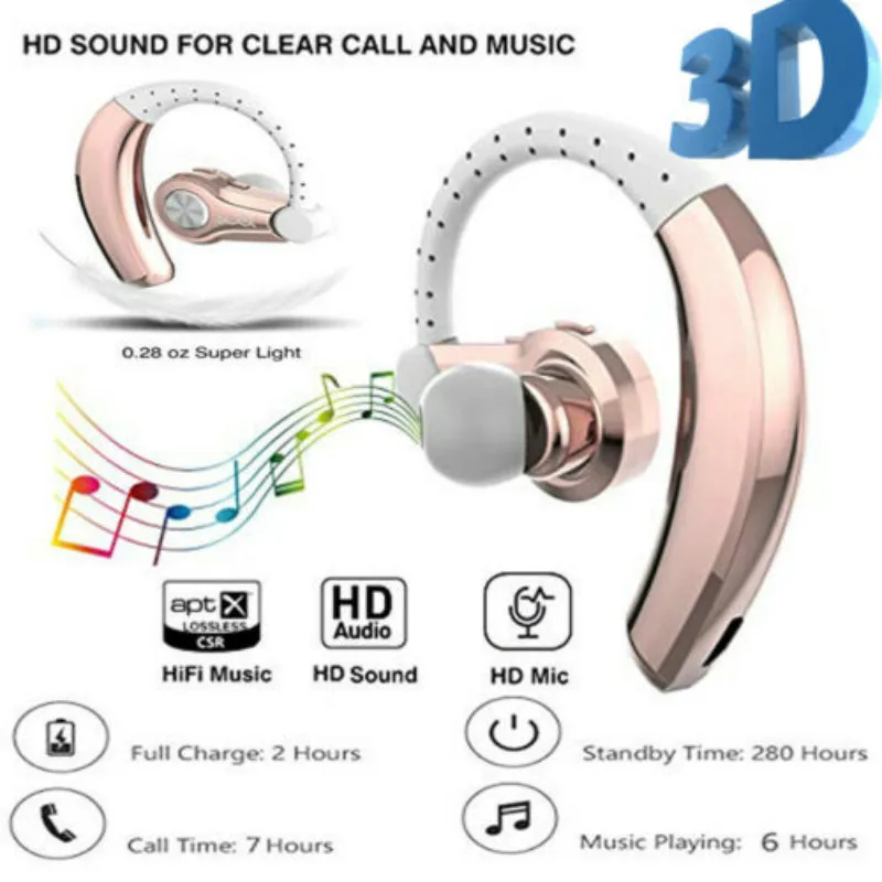 

Ear Hook Bluetooth Bone Conduction Headphones Stereo Wireless Earphone Headset