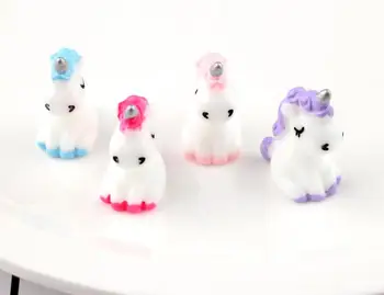 

nicorn Horse Figurine Miniature Statue Decoration Cartoon Animal Resin Craft unicorn Flatback Resin Cabochon For DIY