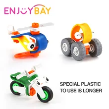 Enjoybay мини строительный блок автомобильный винт игрушка DIY сборочные игрушки мультфильм автомобиль разборка игрушка Ранние развивающие подарки для детей