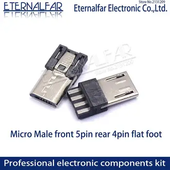 

MINI Android USB 2.0 V8 Type B Micro Male Flat Feet 5PIN After 4PIN Welding Straight Vertical Connector Needle Welding Wire DIY