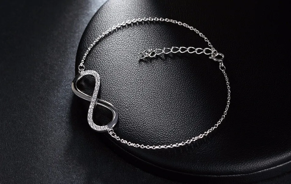 ORSA JEWELS AAA Блестящий австрийский CZ бесконечный дизайн серебряный цвет браслет для женщин/влюбленных модное ювелирное изделие подарок OB41