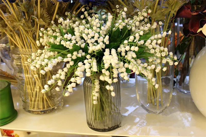 Цветы искусственные цветы из латекса Новые Свадебные Моделирование Цветок долина Лилия жесткий feel моделиро