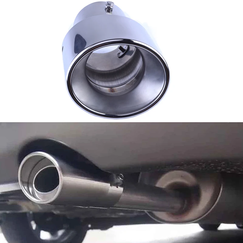 

evil energy Universal Car Stainless Steel Exhaust Tip Pipe Car Muffler Exhaust Tip Fit pipe Diameter 1.75" To 2.75