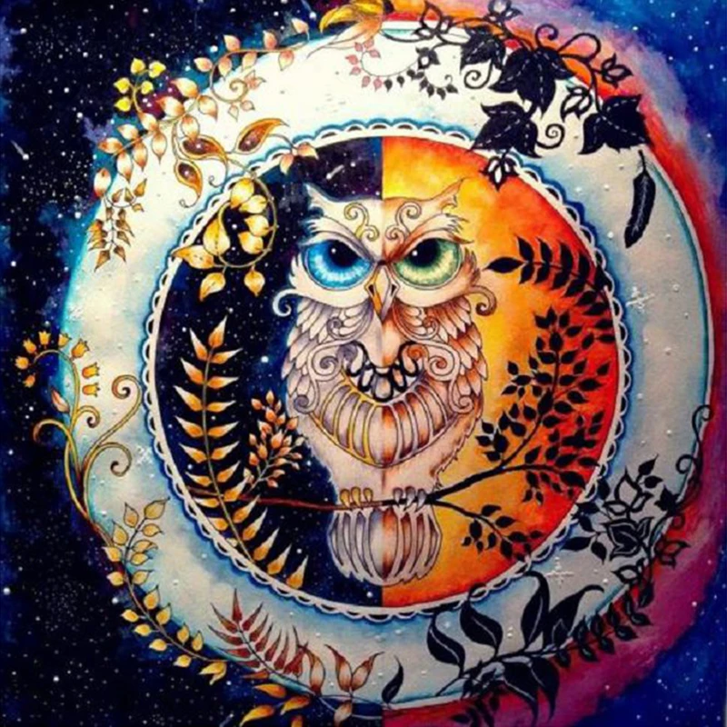 Full SquareRound Drill 5D DIY Diamond Painting owl 3D  Embroidery Cross Stitch Mosaic Home Decor