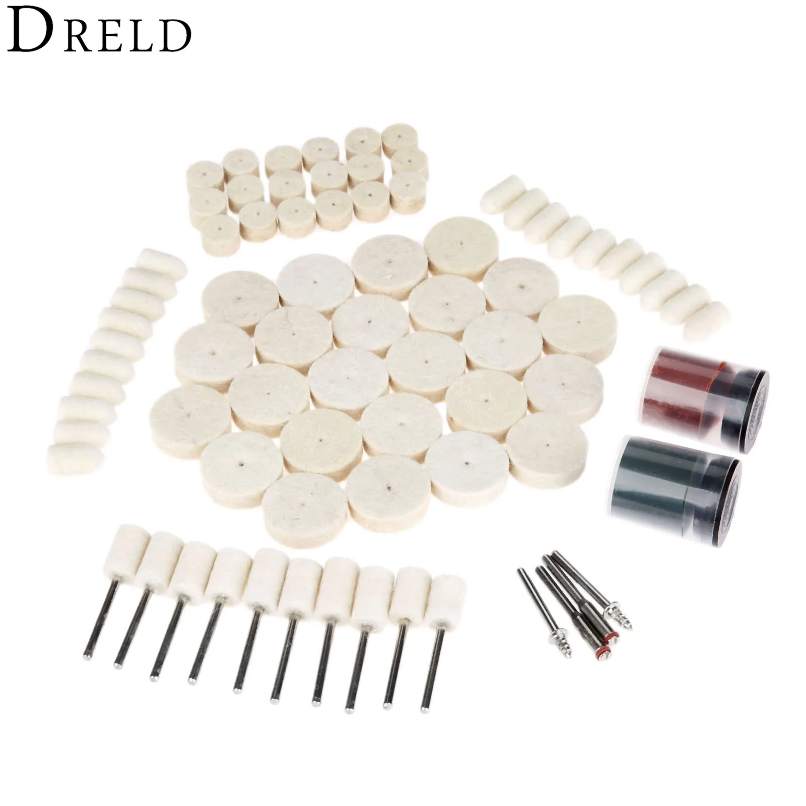 DRELD 78Pcs Dremel Accessories Wool Buffing Burr Polishing Pad Polishing Wheels Brushes Kit for