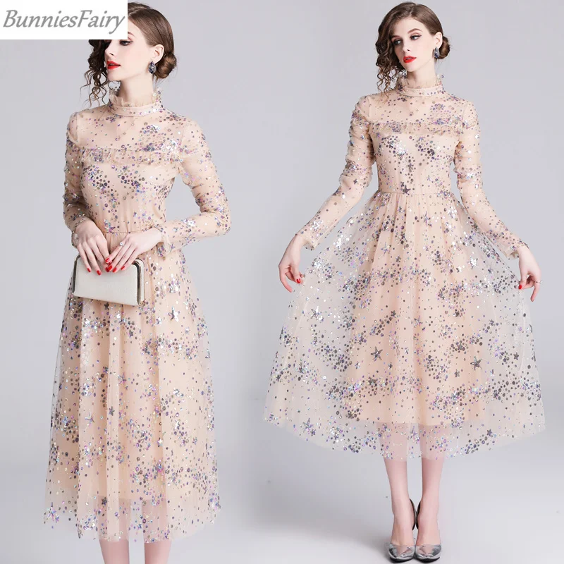 BunniesFairy/Новинка 2019 года летнее женское плиссированное платье со звездами и