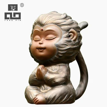 

TANGPIN purple clay tea pets monkey cute zisha teapets kung fu tea accessories