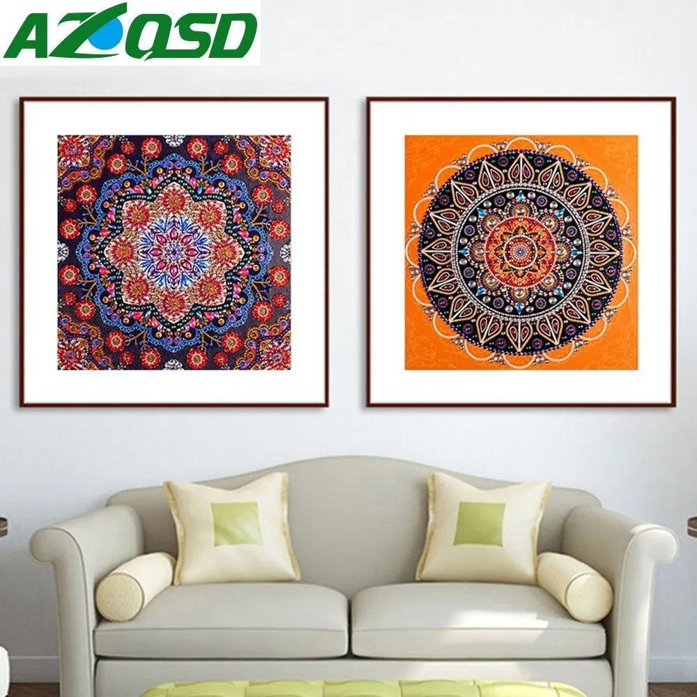 

AZQSD Diamond Painting Flower Partial Drill Special Shaped Needlework Diamond Mosaic Mandala Home Decor Picture Of Rhinestones