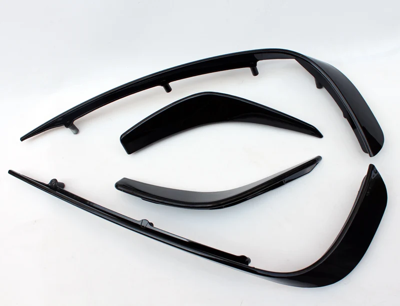 Car styling ABS Front Bumper Canard 4pcs Black Plastic Racing Auto Body