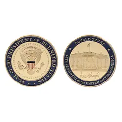 Памятная монета США 45-й президент Дональд Трамп коллекция искусство подарки сувенир