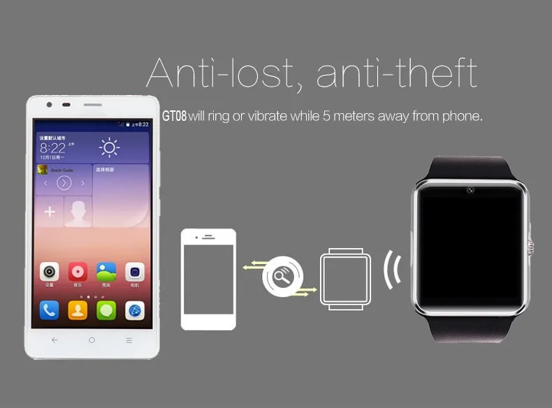 10 шт. Bluetooth Смарт-часы GT08 w/сим-карты для мужчин для женщин цифровые спортивные Смарт-часы для Apple IOS Android samsung телефон PK DZ09 A1 часы