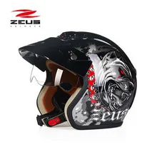 Sicurezza elettrica di marca DOT ZEUS ZS-381c cane 3/4 aperto del motociclo del fronte Fodera del casco unpick lavaggio, moto scooter casco M 3XL