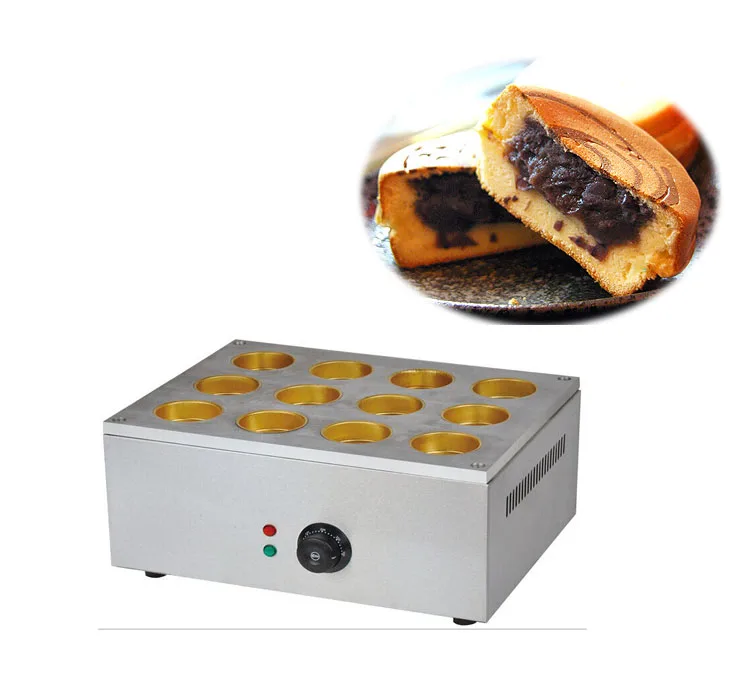 

Free shipping~Electric 12 hole Commercial Use Japanese Red Bean Pancake Dorayaki Machine Baker