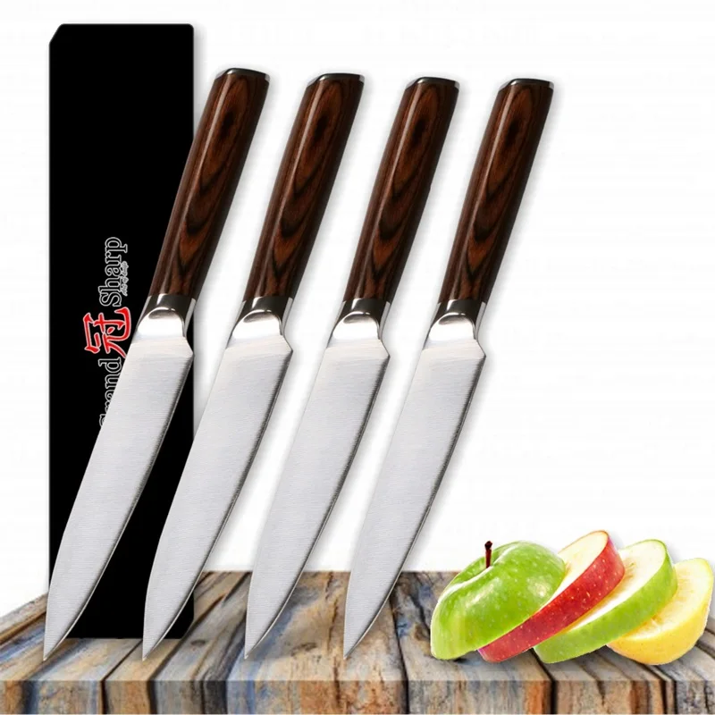 Grandsharp Kitchen Knife Set 4 Pcs Steak Sets Utility Knives GERMAN DIN1.4116 Molybdenum Steel BBQ Tools | Дом и сад