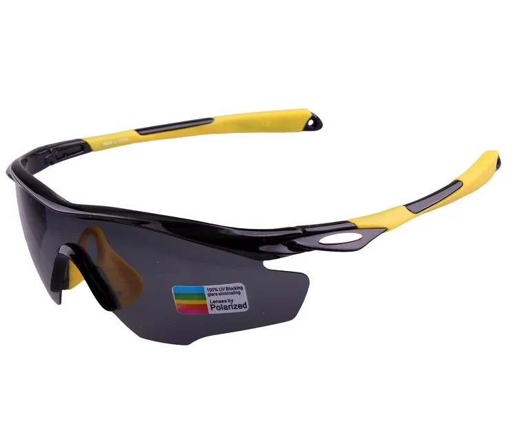 Зеркальные линзы, спортивные солнцезащитные очки для женщин и мужчин, яркие велосипедные солнцезащитные очки, PC велосипедные солнцезащитные очки, мягкие резиновые велосипедные очки - Цвет: yellow polarized gre
