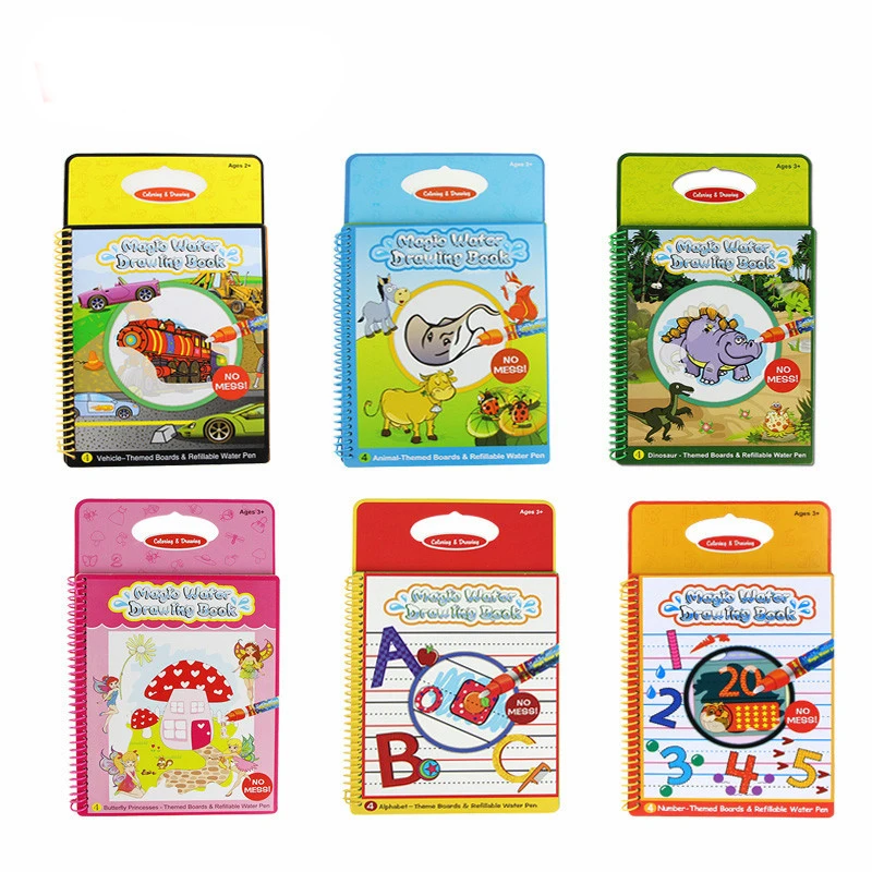 Libro Magico Da Colorare Montessori Con Penna Ad Acqua Per Imparare I - Foto 11