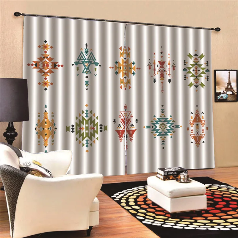 3D цифровой печати Индии стиль заказ вышитые Современная Затемняющая штора для окна цветочный Гостиная занавески в спальню M21