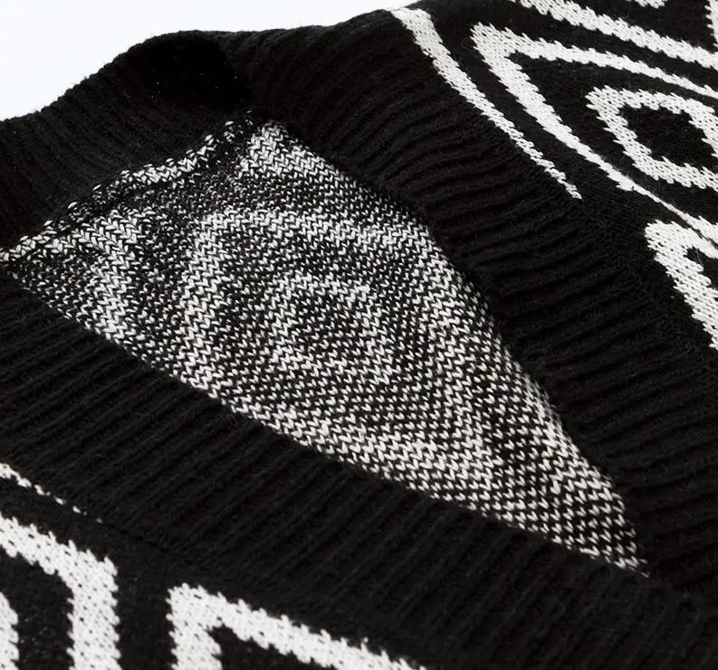 Ceny 2019 kobiety zima sweter z dekoltem w serek, etniczny, wzór, swetry rozpinane luźne nietoperz ponadgabarytowych sweter dziergany