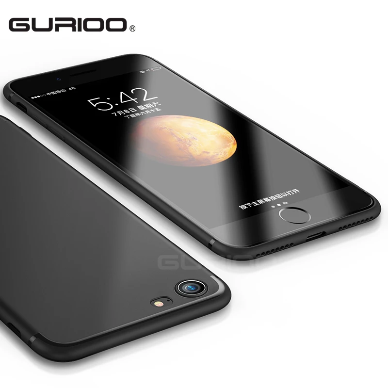 Gurioo Matte TPU Silicone Case for iphone 7 X XR XS Max Super Ultra Thin Phone Covers 8 6 6s Plus Bags Fundas |