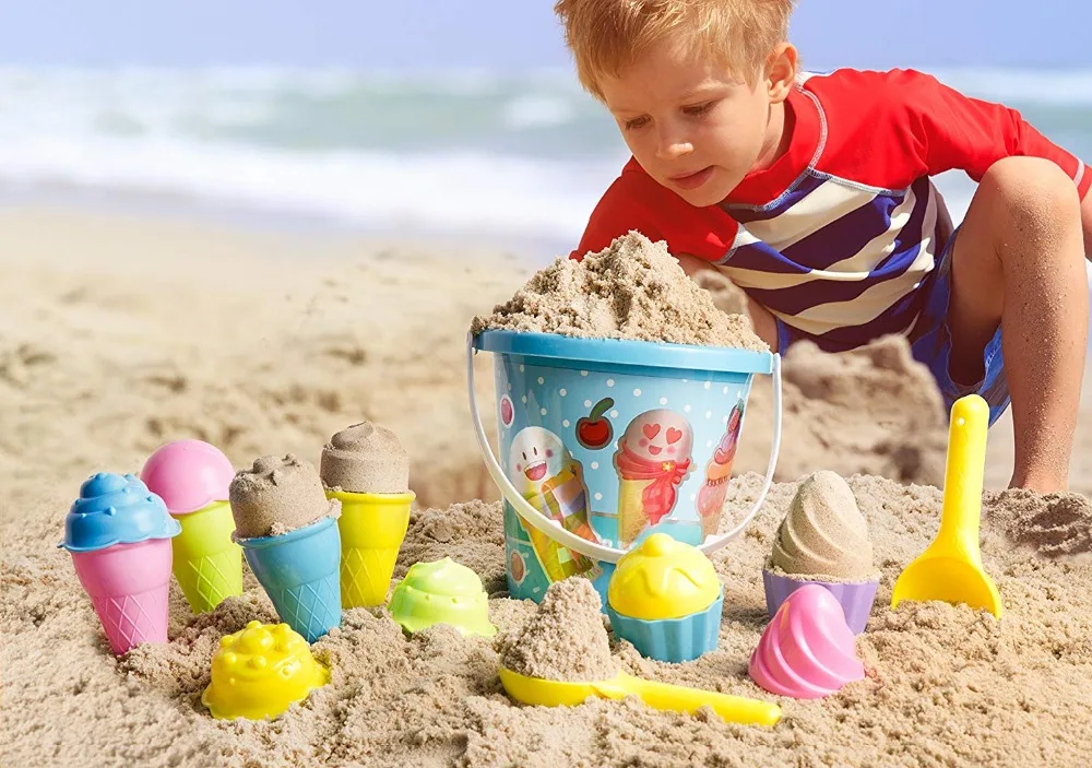Детский пляжный песочный игрушечный пляжный набор, набор форм для мороженого, пляжные ведра для мороженого