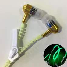 3,5 мм в ухо стерео бас светящиеся наушники ночной Светильник светящиеся наушники с застежкой-молнией светится в темноте для iPhone samsung