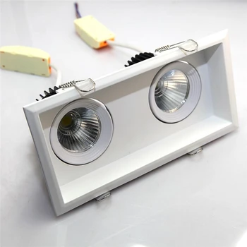 

Dimmable 2x12W Double Square LED Downlights COB chip 5 years warranty Warm White or Cold White indoor lighting Free shipping