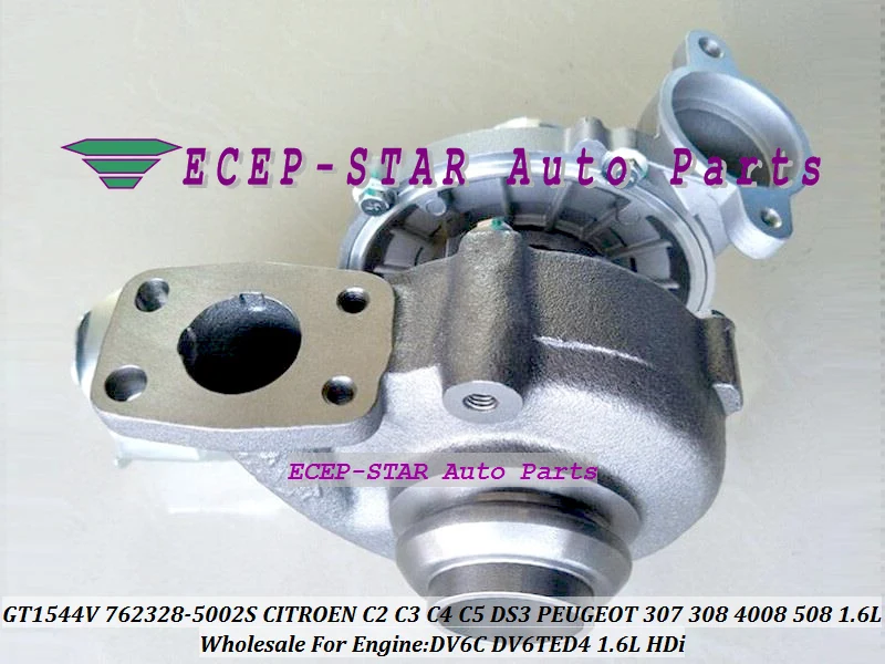 GT1544V 762328 762328-5002S Turbo For CITROEN C2 C3 C4 C5 DS3 For PEUGEOT 307 308 4008 508 DV6C DV6TED4 1.6L HDi Turbocharger (4)
