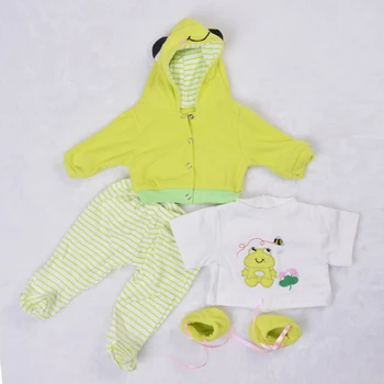 

22inch doll clothes green frog outfit for 50-57cm newborn alive doll silicone bebes reborn doll child gift toys