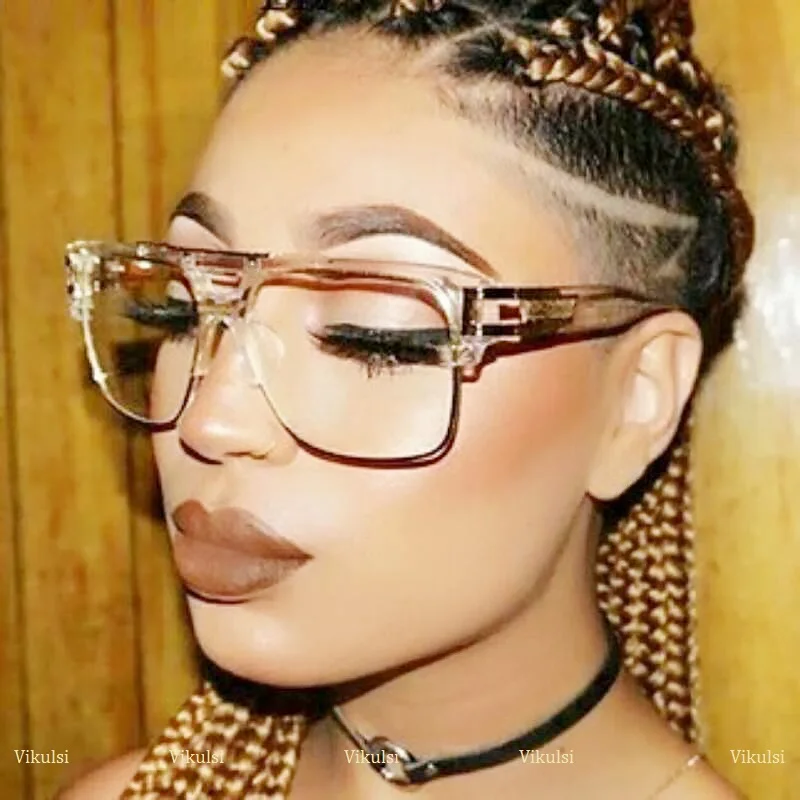 

Brand Designer Oversized Gradient Sunglasses Women Men Celebrity Retro Hip Hop Sun Glasses Clear Lens Glasses Male Oculos de sol