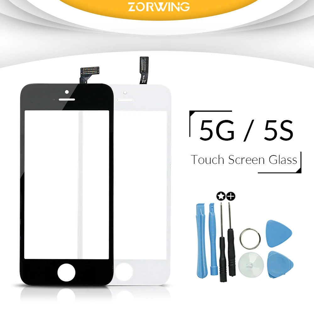 Best quality Front Glass For iPhone 5 5S Touch Screen Digitizer Panel LENS Replacement Outer Glass For iPhone 5S 5 SE With Tools