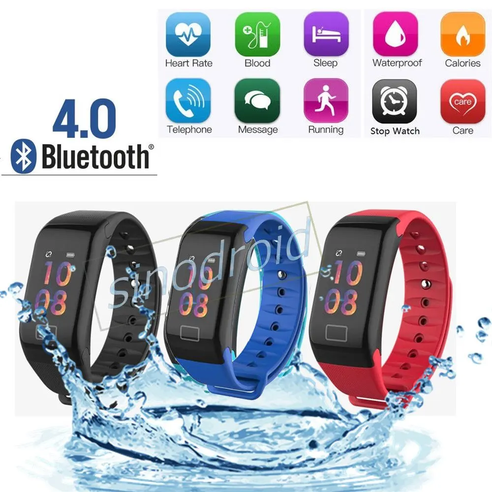 

F1 Plus Fitness Tracker Color Screen IP67 Waterproof Smart Bracelet Wristband Oxygen Blood Pressure Heart Rate Monitor