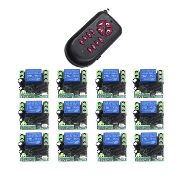 MITI-New DC 12V 10A 433MHz Wireless Remote Control Switch Fixed code Jog/ Self-lock Changed by Soldering SKU: 5468 proteco tx433 ptx433405 compatible replacement remote control 433mhz fixed code