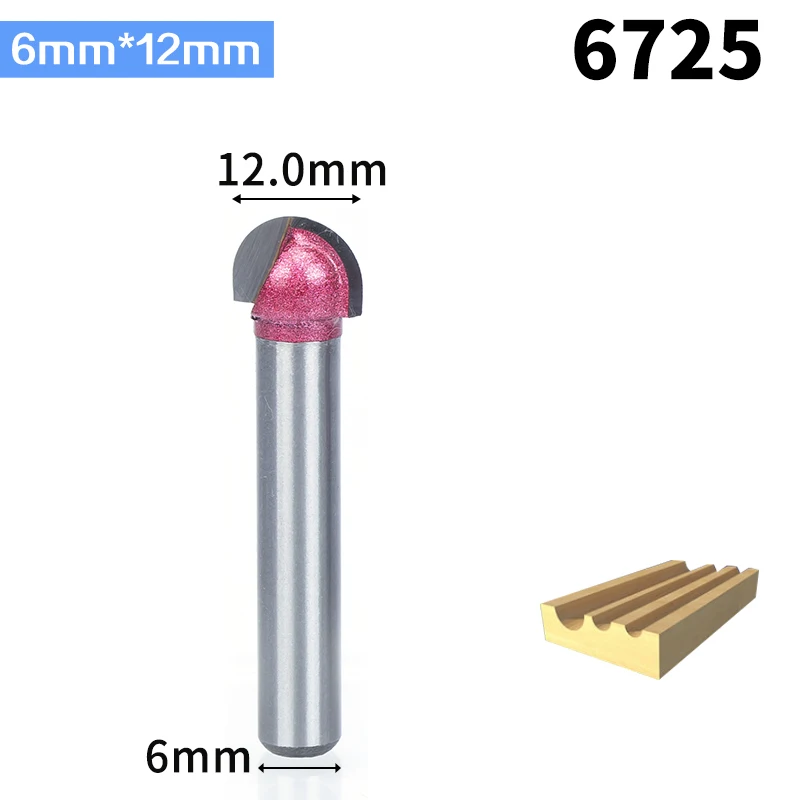 HUHAO 1 шт. 6 мм SHK Радиус Круглый пазовой бухты коробка бит ЧПУ круглый нос фрезы для дерева промышленного класса деревообрабатывающий Концевая мельница - Длина режущей кромки: 6725