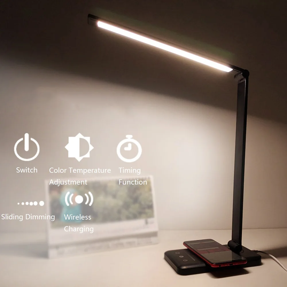 

52 LEDs Desk Lamp 5 Color Modes x5 Dimable Levels Touch USB Chargeable Reading Eye-protect with timer Led Table lamp