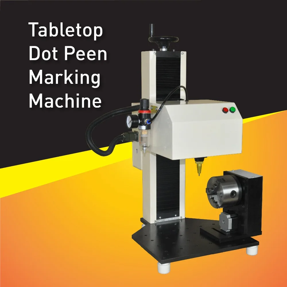 

Hot Sale Industry Bench Marker,Desktop Pneumatic Marking Machine With Rotary Fixture for engrave on part circle and flat surface