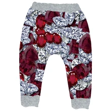 Штаны для девочек Розничная, весенне-осенние детские штаны с бриллиантами и рубинами повседневные красивые детские спортивные брюки, штаны Лидер продаж