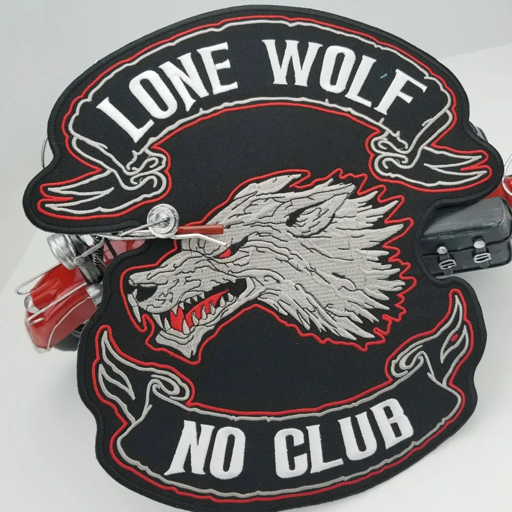 Lone Wolf No Club байкерские нашивки для мотоциклистов, мотоциклетная куртка клуба, нашивка на спине, на заказ, большой размер, куртка, жилет, панк-рок значок