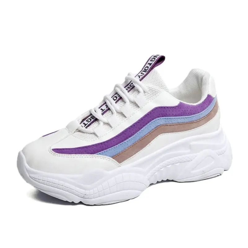 

Sneakers Women 2019 Spring New Fashion Women Casual Shoes Trends Ins Female Flats Platform Lace-Up Shoes Woman Size 35-40