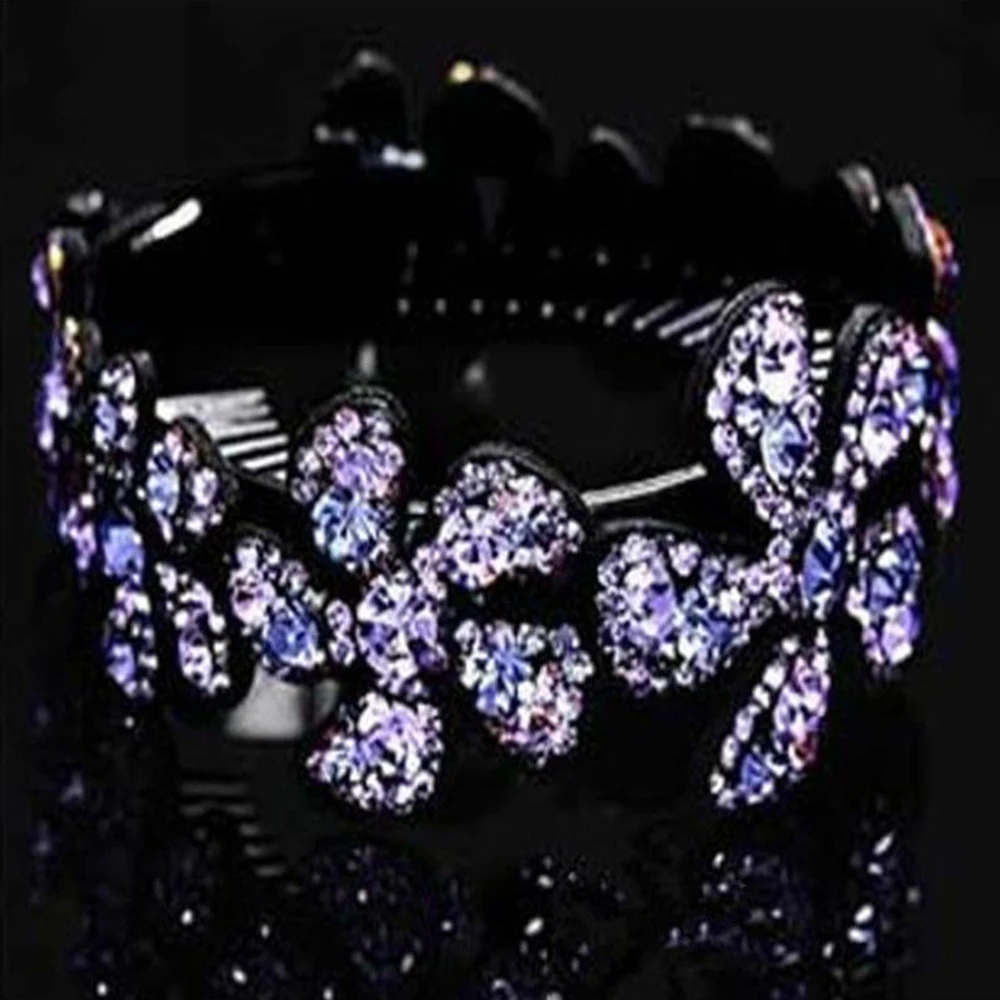 

Fashion Women Flower Hair Clip Hairpin Ladies Bun Wrap Pin Headpiece Rhinestone
