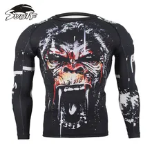 SUOTF ММА фитнес тату обезьяна узор тайский бокс спортивный свитер с длинным рукавом боксерские майки Тигр Муай Тай Майки ММА