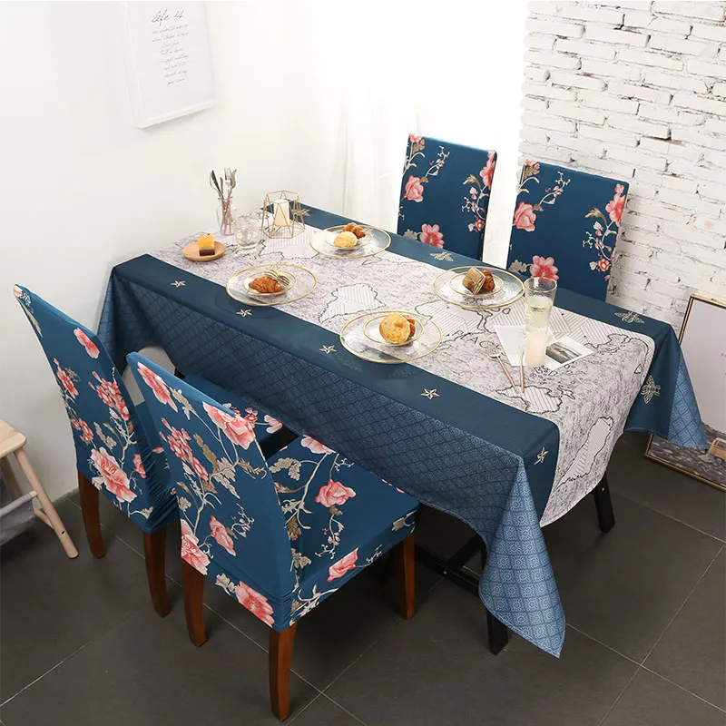 Colorful Cute Rectangular Tablecloths Polyester Cotton Waterproof Table Chair Cover Modern Brand Ho