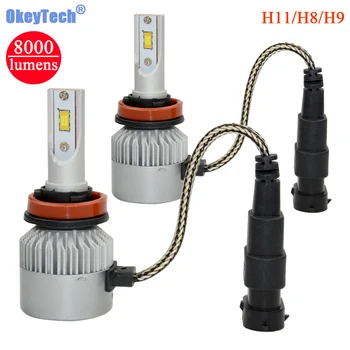 

Super Bright Car Headlights V7 Series LED H11/H8/H9 72W 8000Lm 360 Degree Auto Front Bulb Automobile Headlamp 6000K Car Lighting