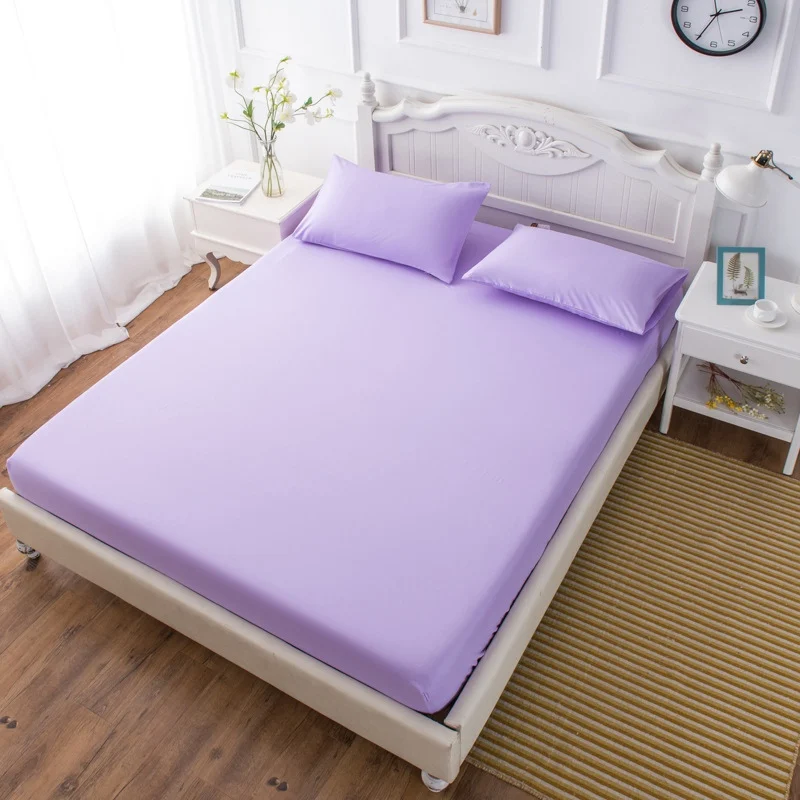 Кровать, простыня простыней на резинке Твин Полный queen король один двойной King Super King Размеры мягкий - Цвет: Фиолетовый