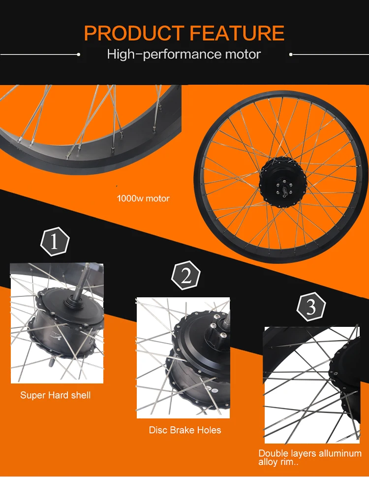 Sale JS 1000W 48V EBike Conversion Kit Suit For Fat Tire Electric Bike 12Ah 16Ah 20Ah Lithium Battery Motor Wheel 20 26  LCD Display5 3