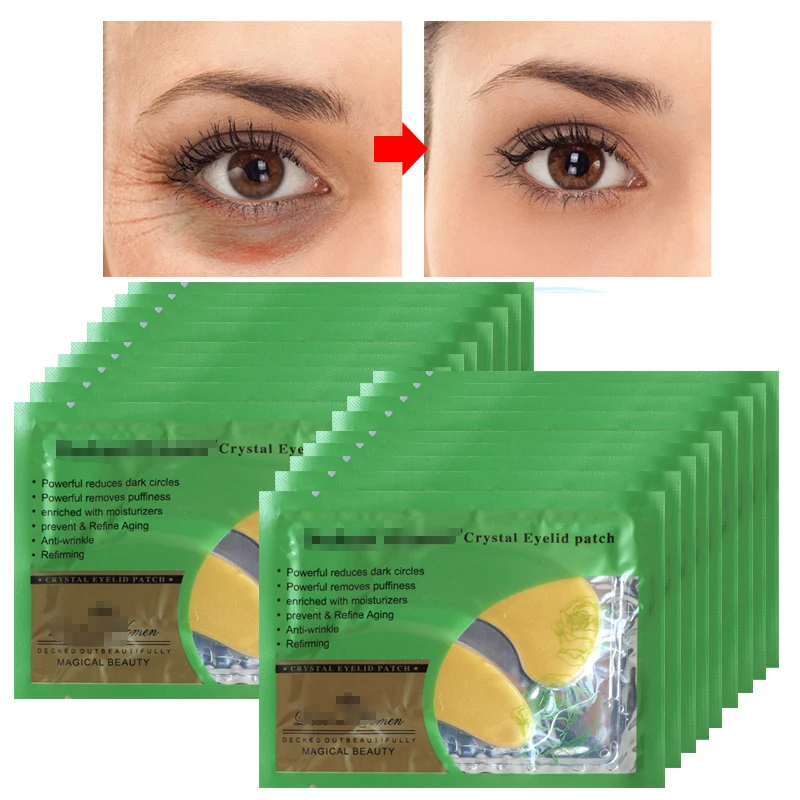 

10 Pairs Women Eye Masks For Face Crystal Eyelid Patch Anti-Wrinkle Crystal Collagen Eye Mask Remove Black Eye Post