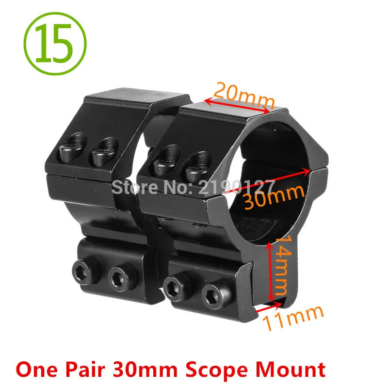 30 мм/25,4 мм Riflescope Монтажное кольцо 11 мм/20 мм рельсы ласточкин хвост высокий профиль низкий профиль для винтовки прицел охота крепление - Цвет: 15