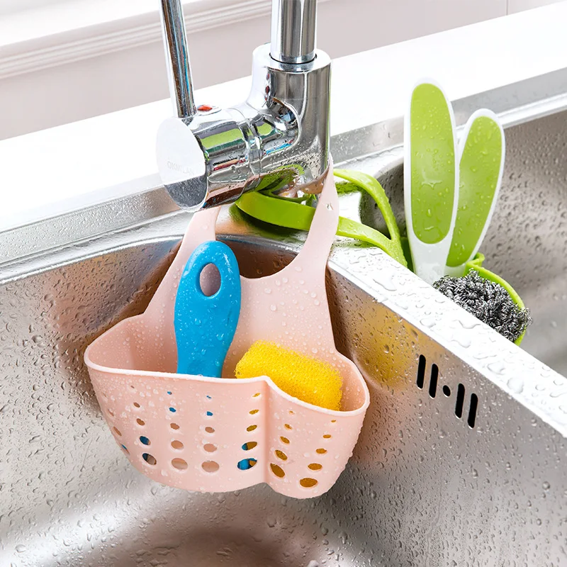 

Supplies Sponge Kitchen Drain Plastic Basket Storage Shelf Sink Rack