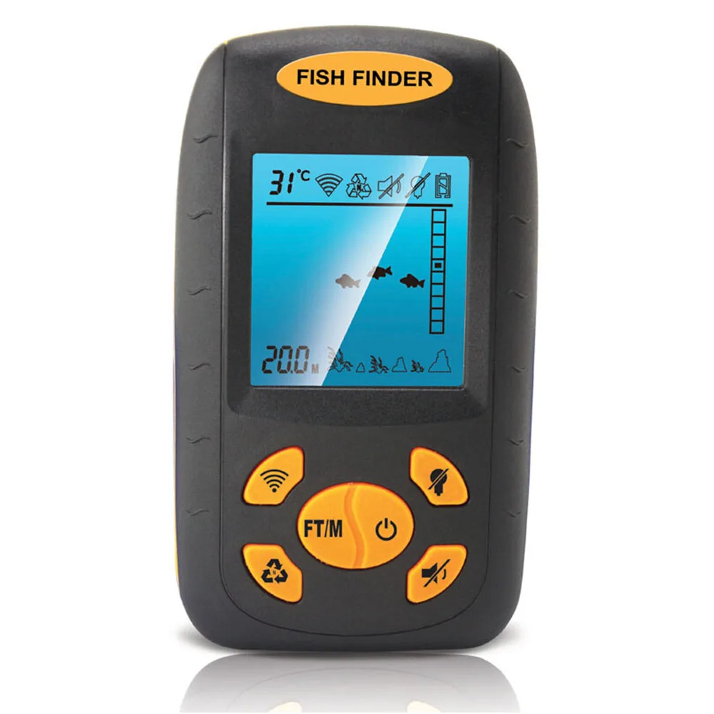 

Lightweight With Alarm Ultrasonic Useful LCD Display Waterproof Outdoor Fish Finder Easy Operation Practical Professional
