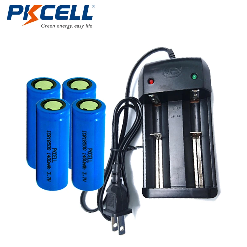 Aliexpress.com : Buy 4pcs 1400mAh 3.7V ICR18500 Li ion Rechargeable ...