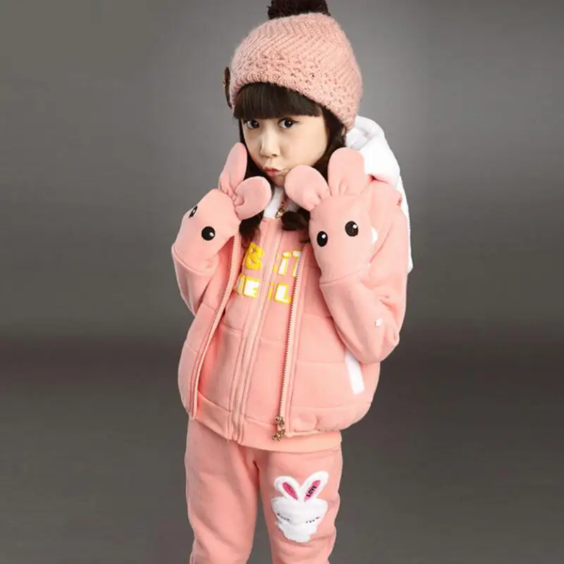 Anlencool г. Свитер для девочек Комплект из трех предметов, новая детская одежда в Корейском стиле детский зимний костюм Dongkuan, маленький кролик